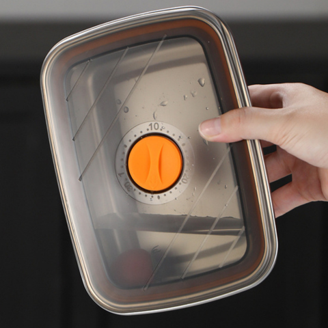 Recipient Alimentar Din Oțel Inoxidabil Antibacterian, Mare, 1000ml (19 x 14 x 8 cm)