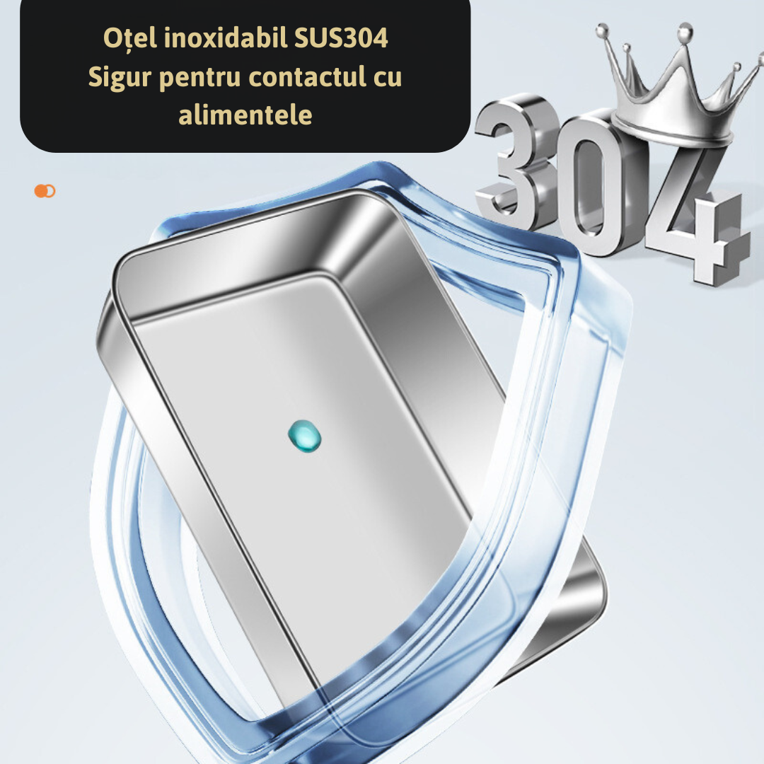 Recipient pentru alimente din oțel inoxidabil 304 – Prospețime prelungită și siguranță maximă (25x20x5 cm)