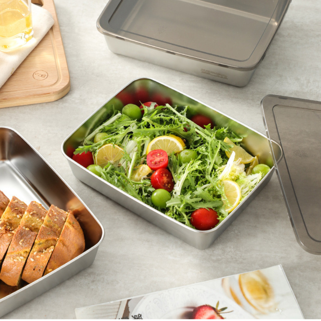 Recipient pentru alimente din oțel inoxidabil 304 – Prospețime prelungită și siguranță maximă (25x20x5 cm)