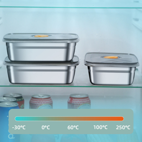 Recipient Alimentar Din Oțel Inoxidabil Antibacterian, Mare, 1000ml (19 x 14 x 8 cm)