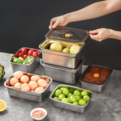 Recipient alimentar antibacterian din oțel inoxidabil cu vid, dimensiune mare 1500 ml (19 × 14 × 8 cm)