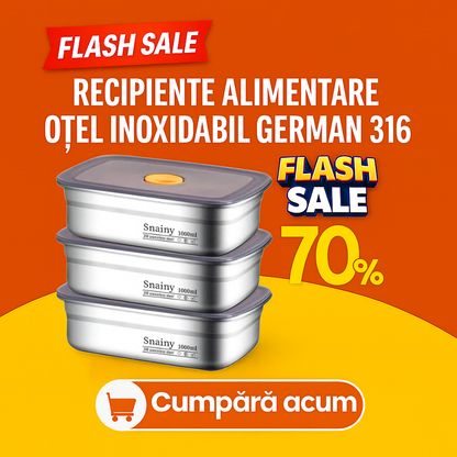 🇷🇴 Recipient vidat ermetic din oțel inoxidabil 316 (X5CrNiMo17-12-2), calitate germană – 1000 ml
