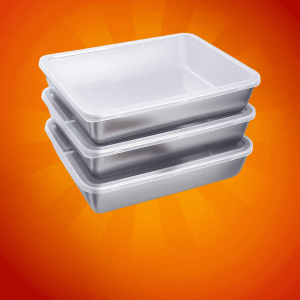 Cutie din oțel inoxidabil 304 cu capac – tavă de servire (25x20x5,5 cm)