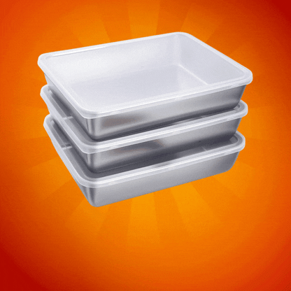 Cutie din oțel inoxidabil 304 cu capac – tavă de servire (25x20x5,5 cm)