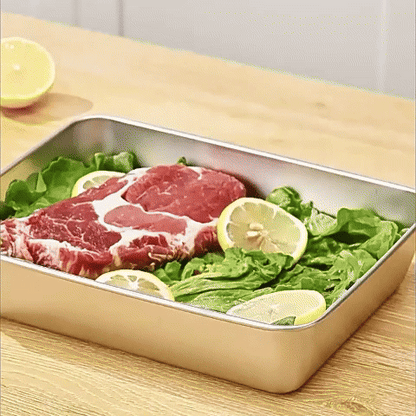 Recipient Alimentar Din Oțel Inoxidabil 304 (25 x 20 x 6 cm)