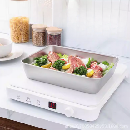 Cutie din oțel inoxidabil 304 cu capac – tavă de servire (25x20x5,5 cm)